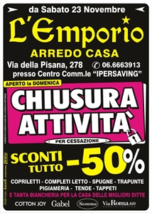 LIQUIDAZIONE CHIUSURA ATTIVITA L EMPORIO ARREDO