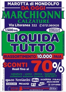 LIQUIDAZIONE PER RINNOVO LOCALI MARCHIONNI CALZATURE