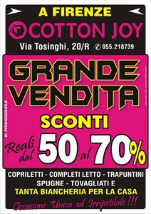 COTTON JOY VENDITA PROMOZIONALE FIRENZE