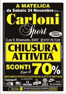 CARLONI SPORT LIQUIDAZIONE PER CESSAZIONE DI ATTIVITA