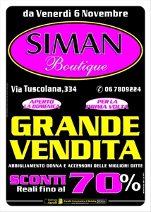 ALLESTIMENTO VENDITA STRAORDINARIA SIMAN BOUTIQUE