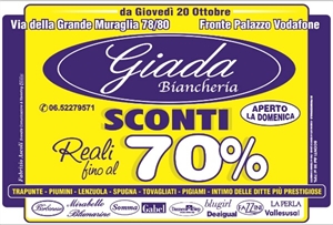 ORGANIZZAZIONE VENDITA PROMOZIONALE ROMA GIADA BIANCHERIA