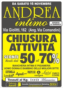 SVENDITA PER CESSAZIONE ATTIVITA ANDREA INTIMO