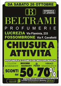 SVENDITA PER CHIUSURA ATTIVITA BELTRAMI PROFUMERIE