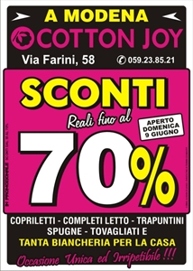 VENDITA PROMOZIONALE COTTON JOY MODENA