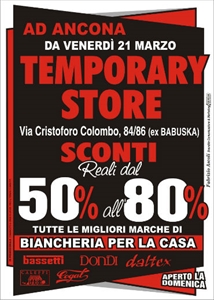 TEMPORARY STORE BIANCHERIA PER LA CASA AD ANCONA