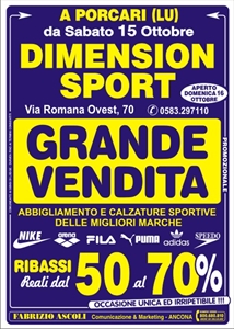 VENDITA PROMOZIONALE ABBIGLIAMENTO DIMENSION SPORT LUCCA