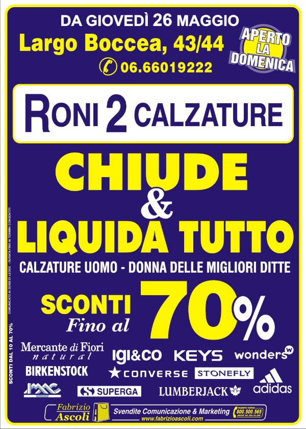 ORGANIZZAZIONE SVENDITA ROMA PER CHIUSURA ATTIVITA